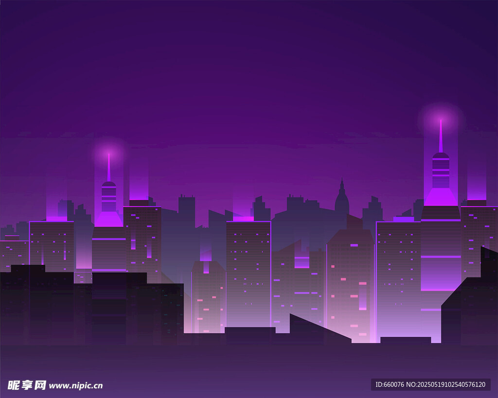 矢量城市夜景 