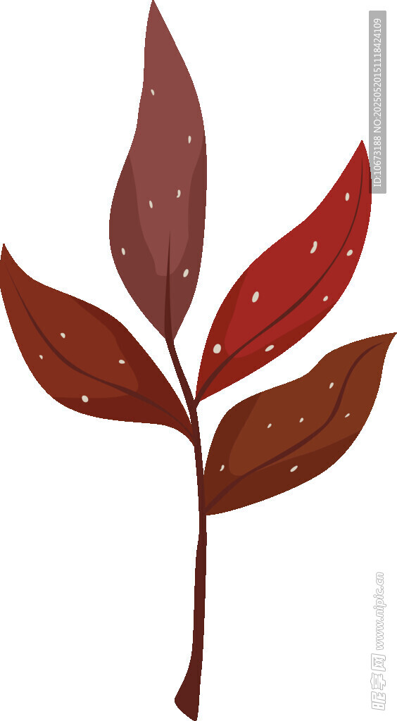 紅色斑點(diǎn)葉片插畫