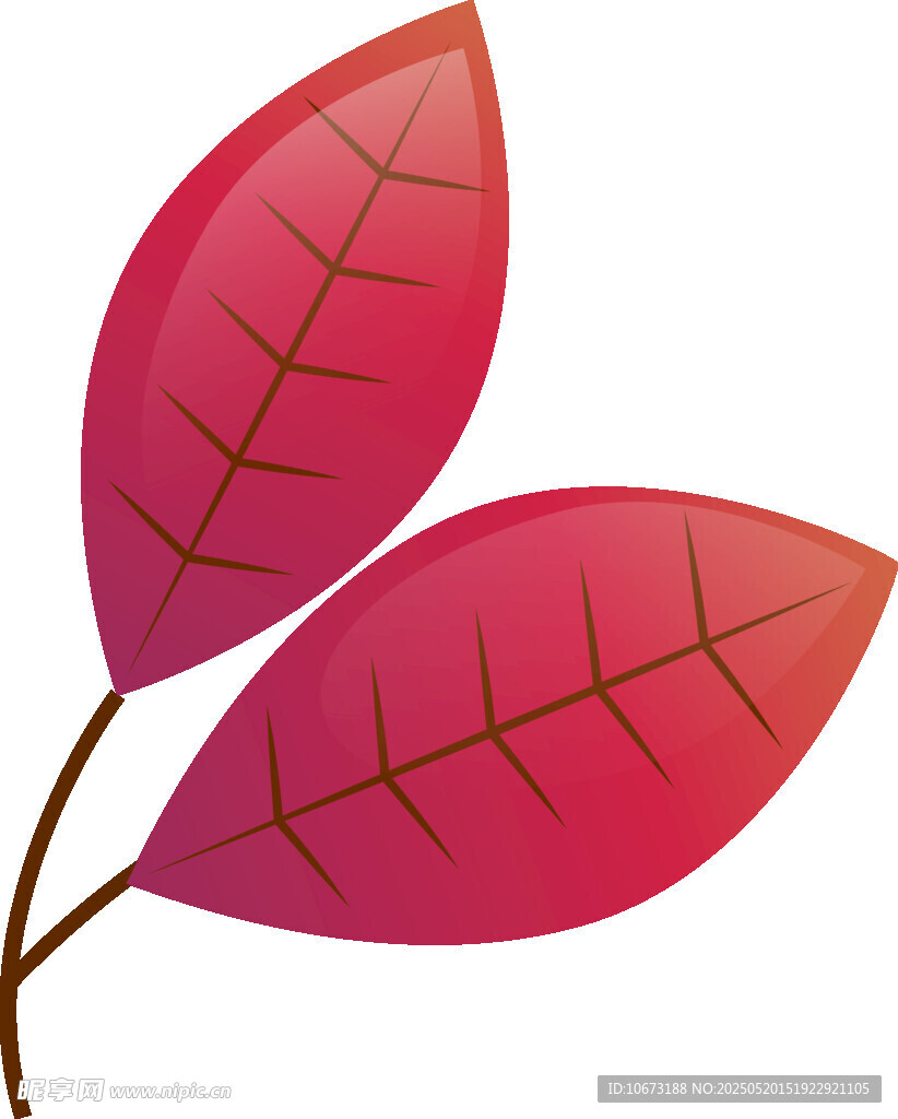 三片紅色葉片插畫