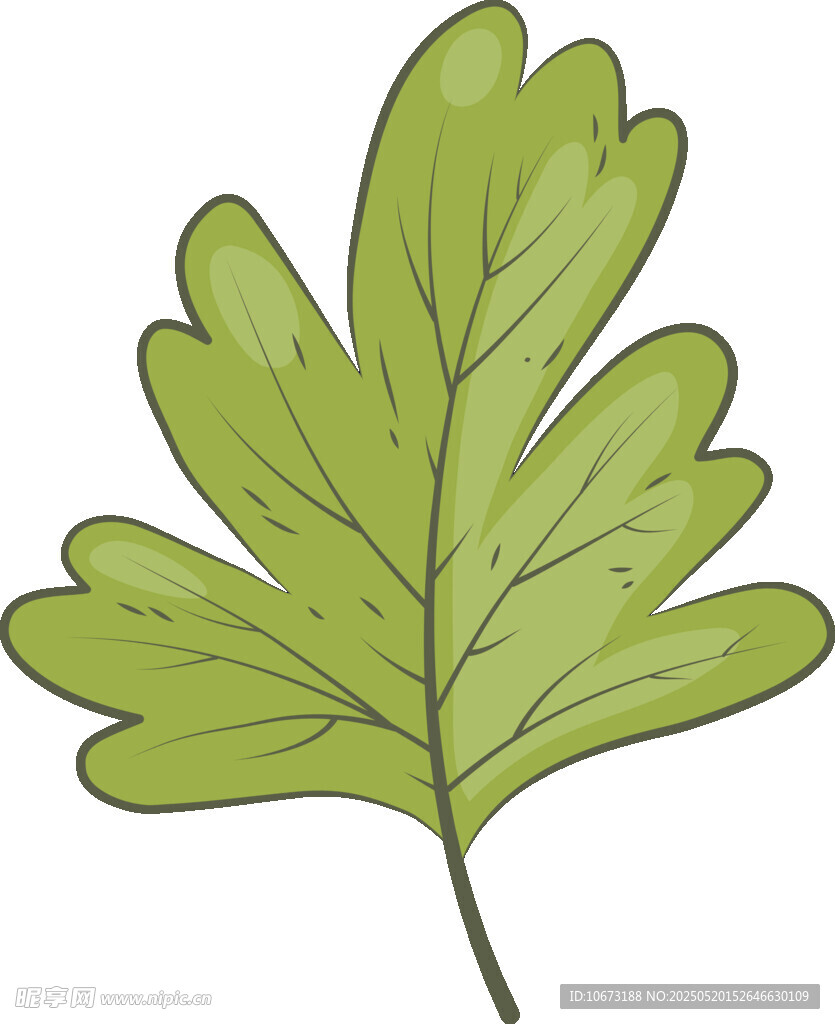 綠色單葉片插畫