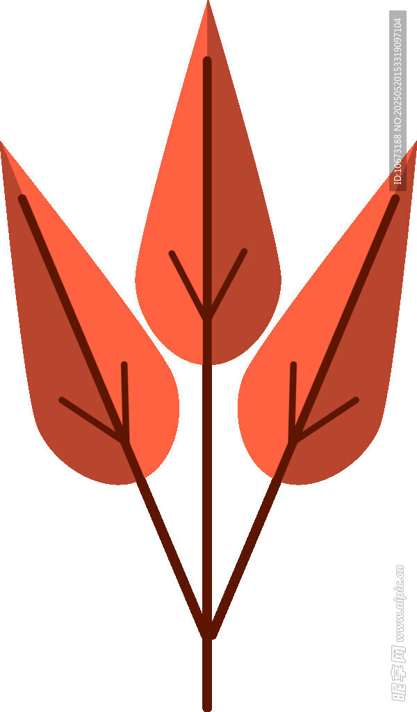 橙色葉片插畫