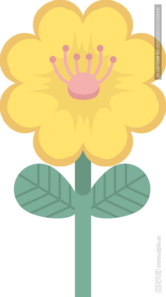 黃色花朵插畫