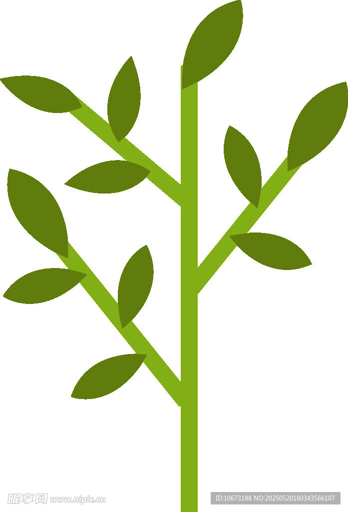 簡約綠色植物圖標