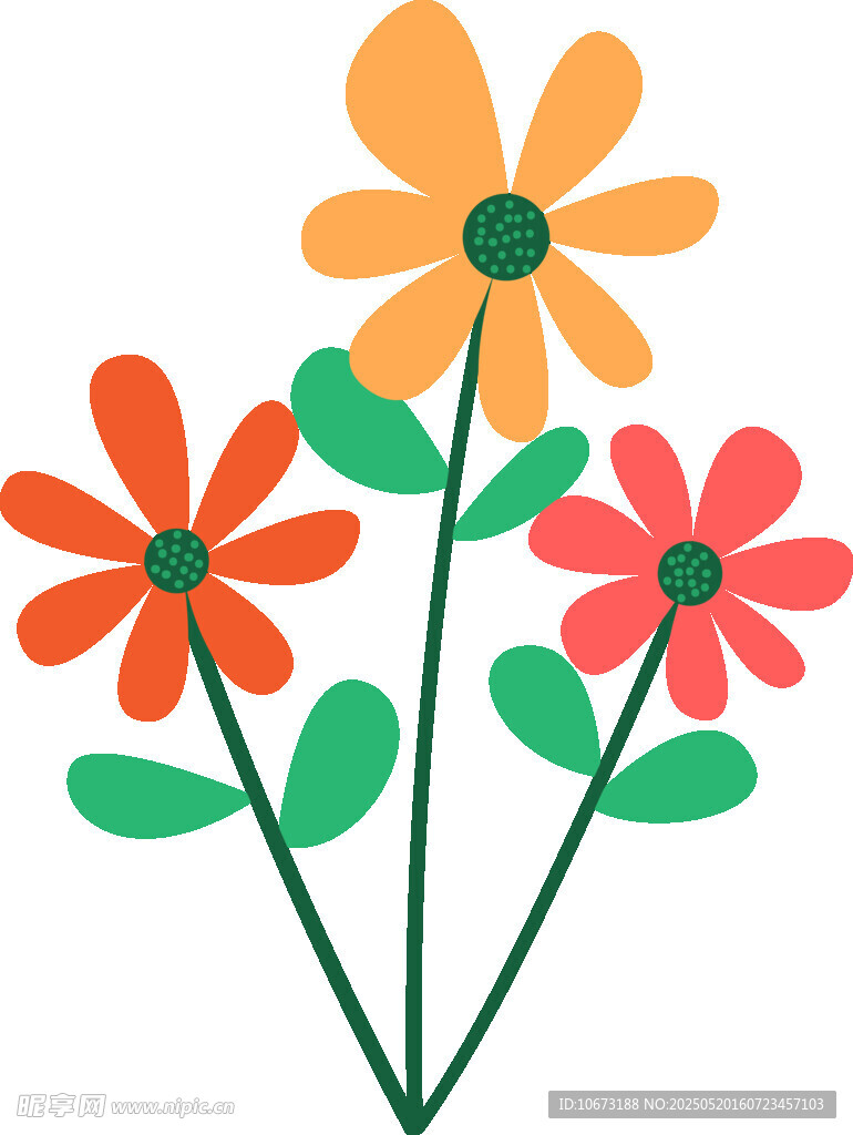 多彩花朵插畫
