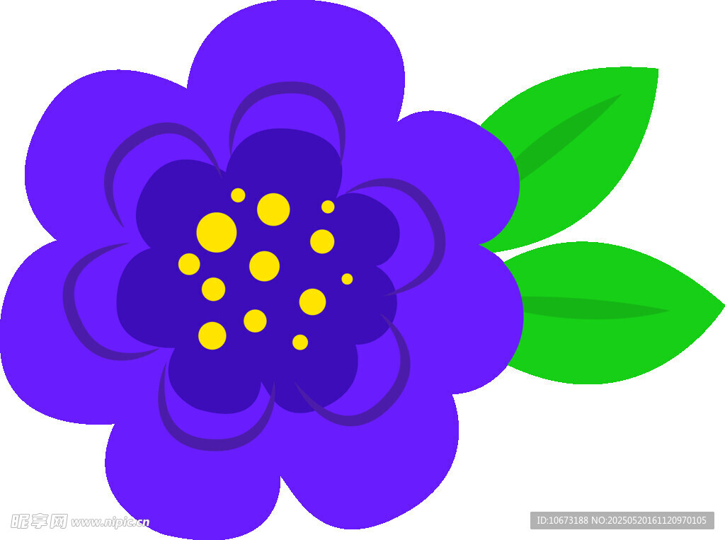 紫色花朵插畫