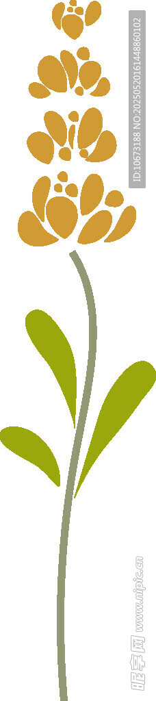 簡約花朵植物插畫圖案