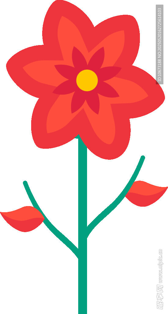 紅色花朵插畫