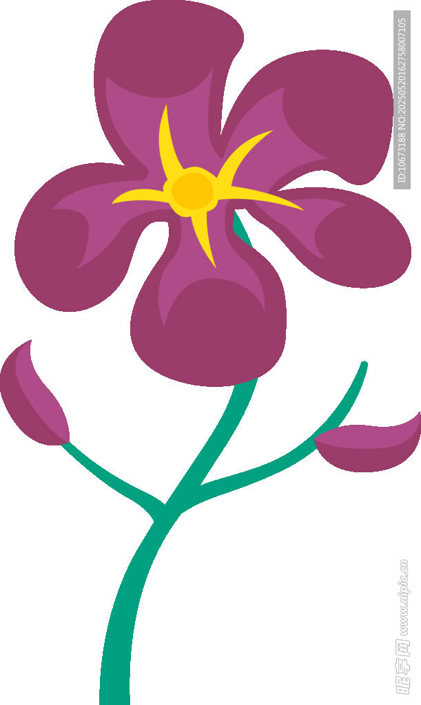 紫色花朵插畫