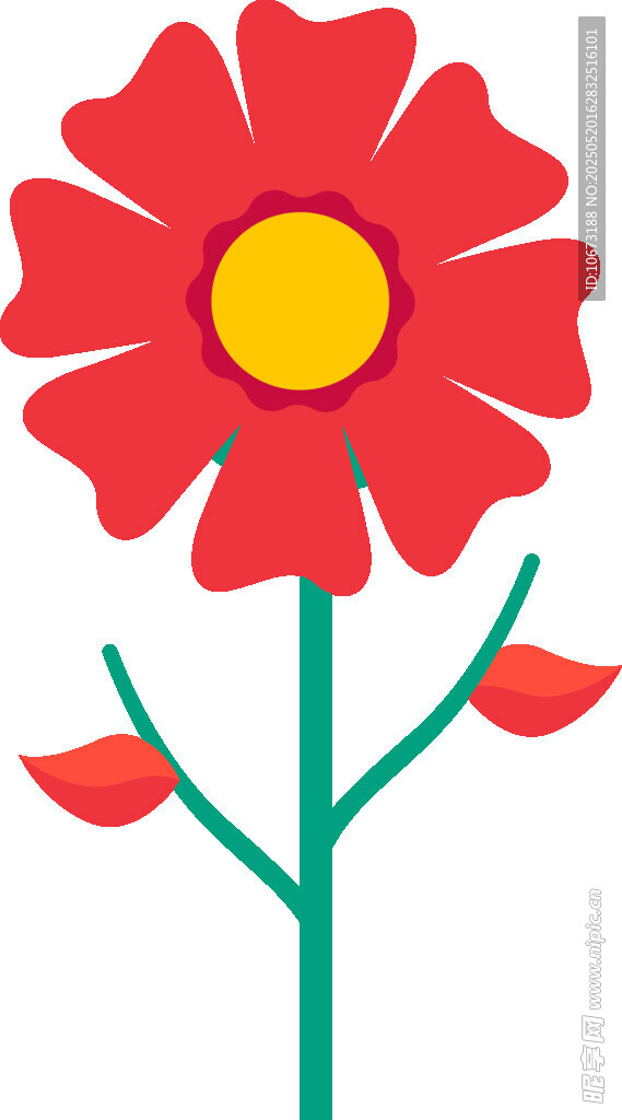 紅色花朵插畫