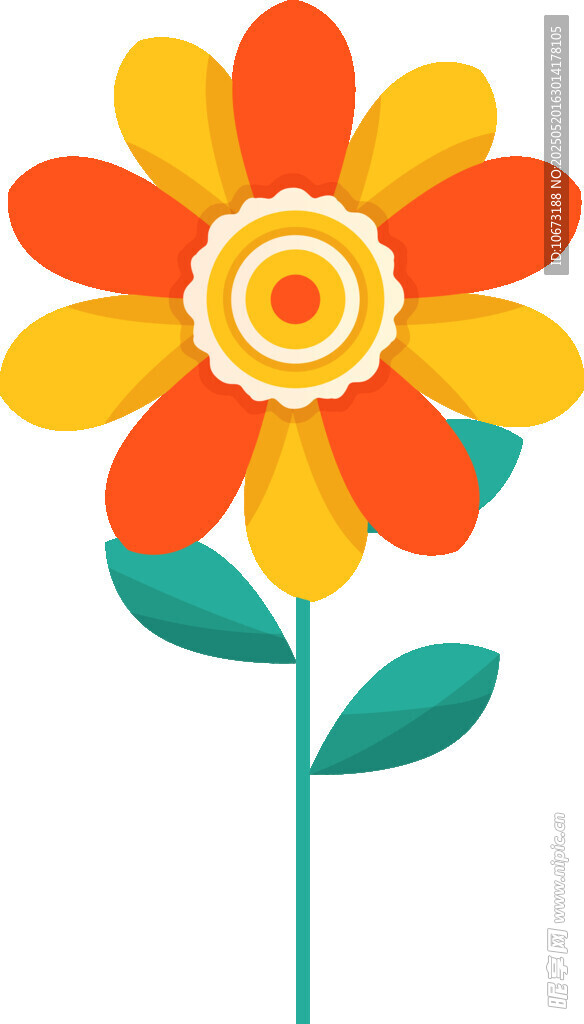 多彩花朵插畫