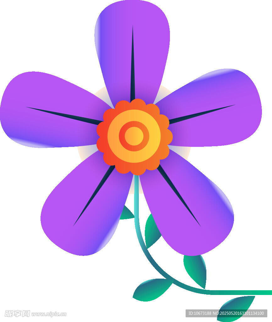 紫色花朵插畫