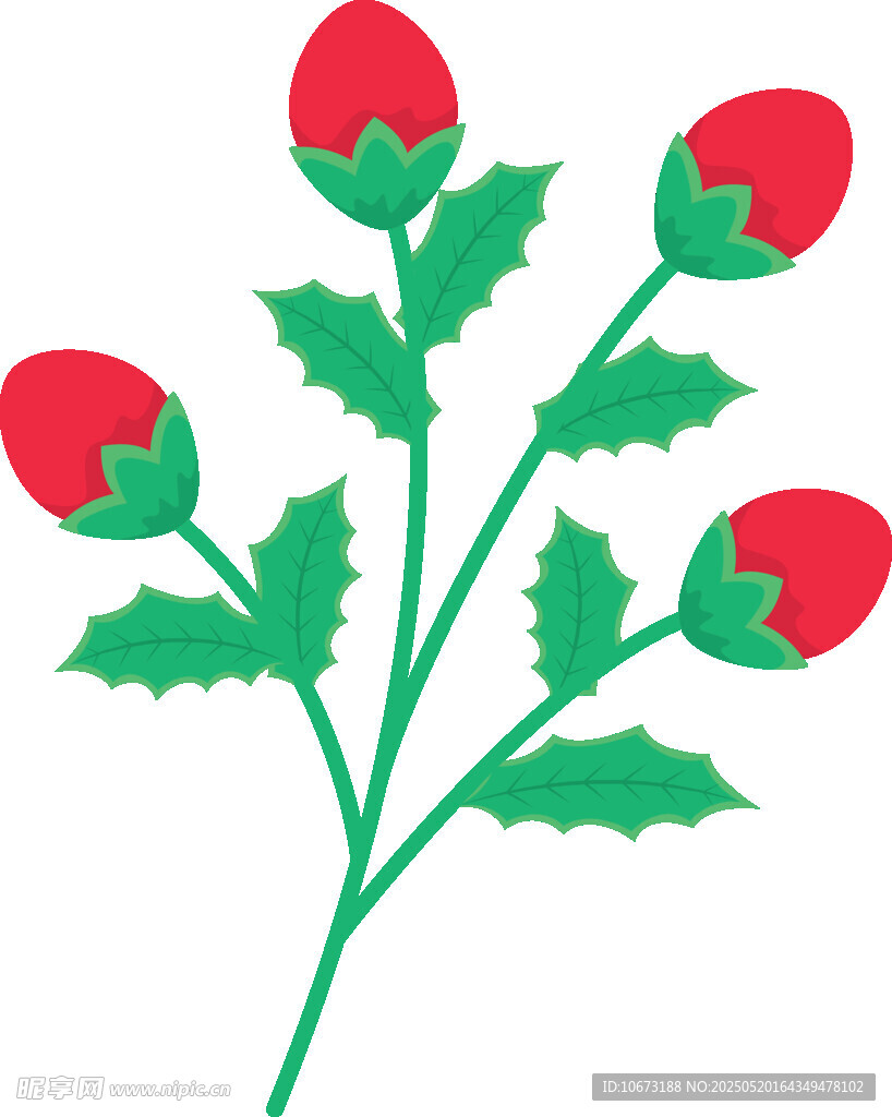 紅色草莓插畫