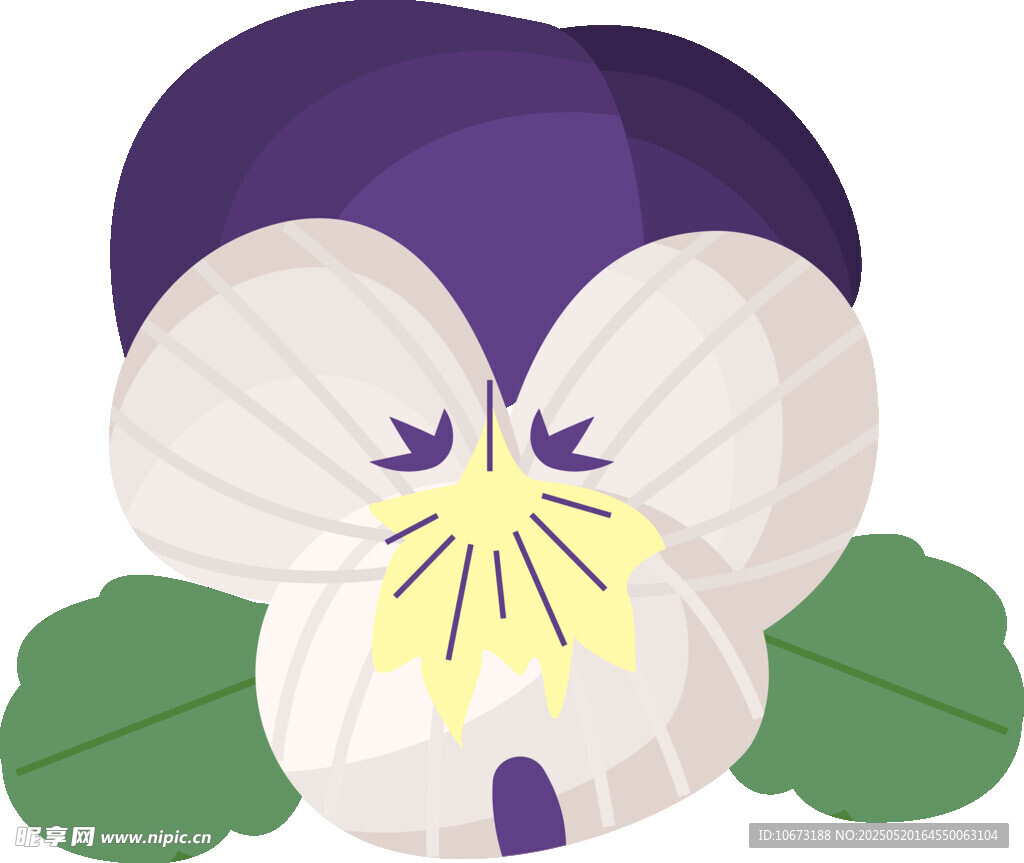 三色堇花朵插畫