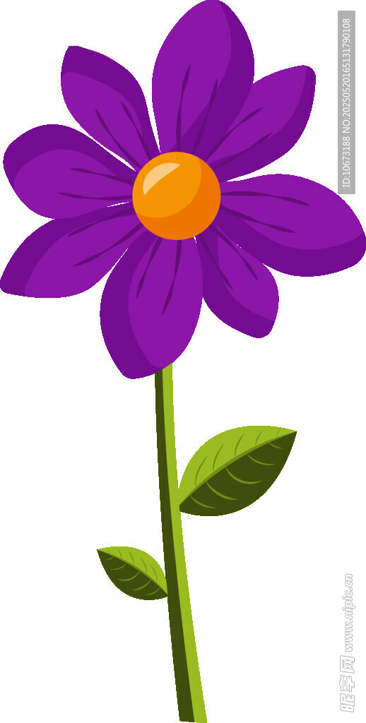 紫色花朵插畫
