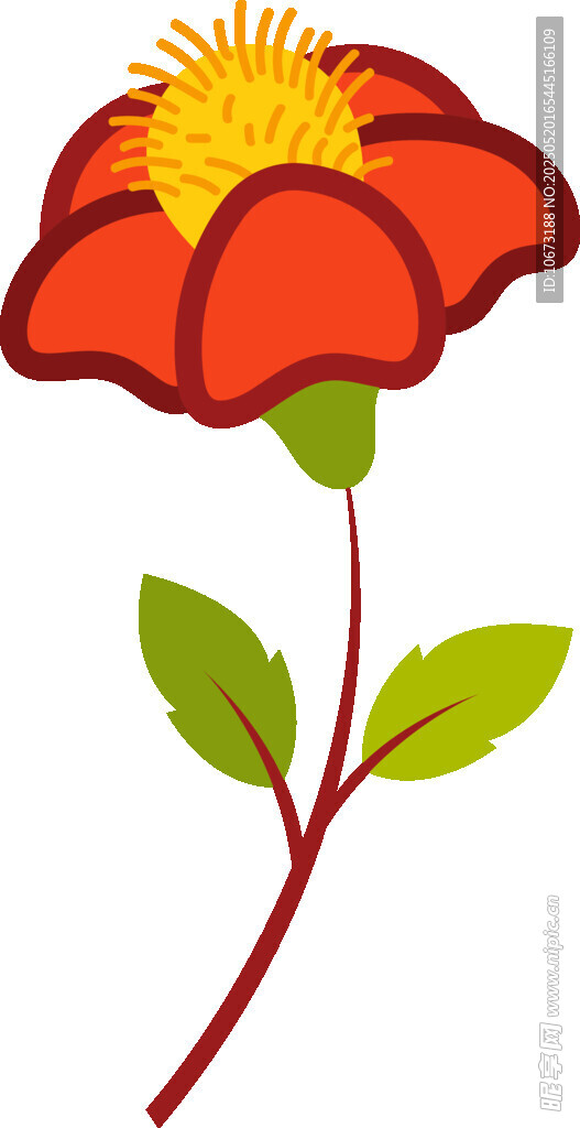 紅色花朵插畫