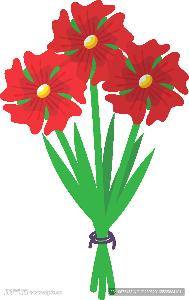 紅色花束插畫