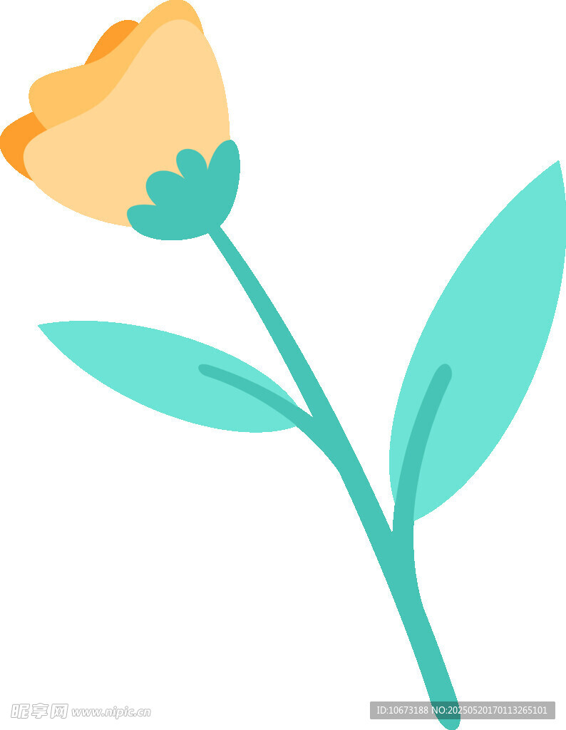 黃色花朵插畫