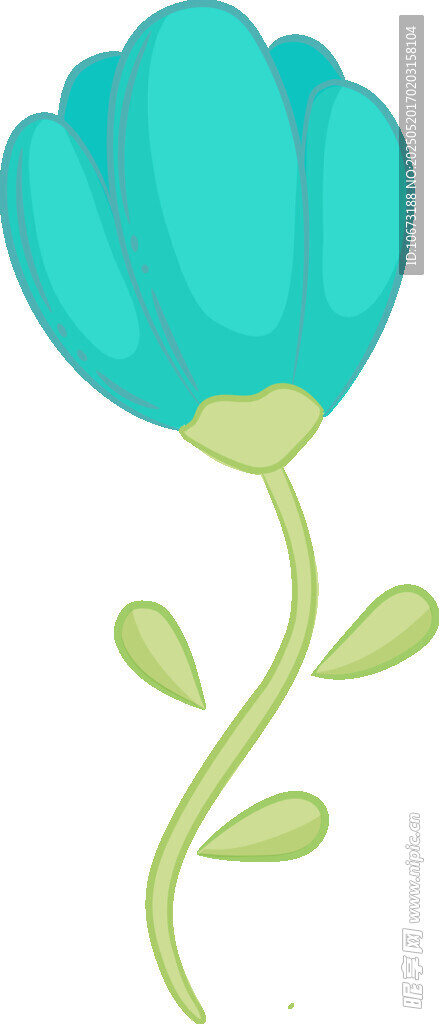 藍色花朵插畫