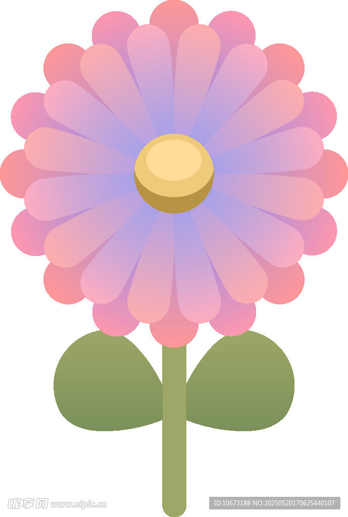 可愛粉色花朵插畫