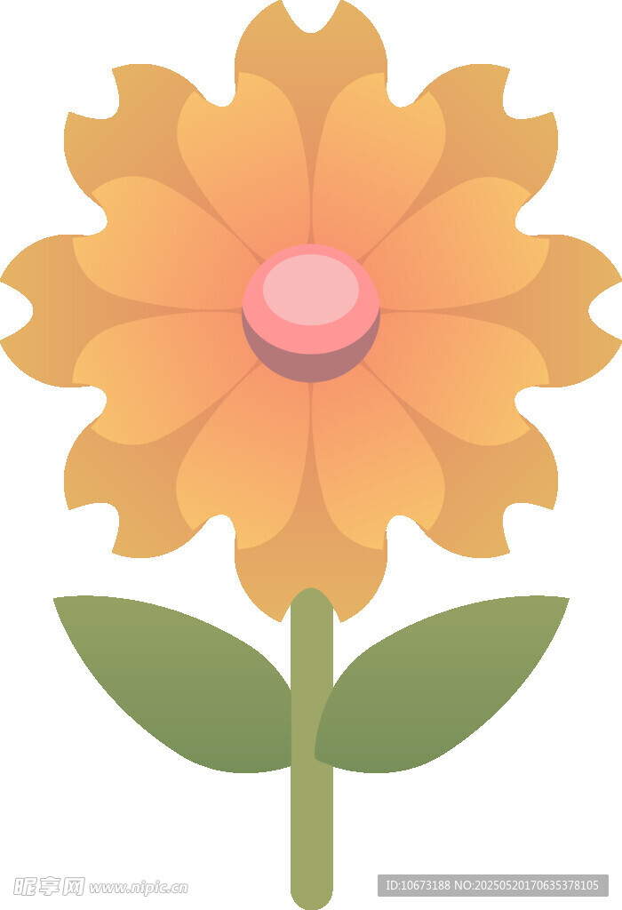可愛黃色花朵插畫