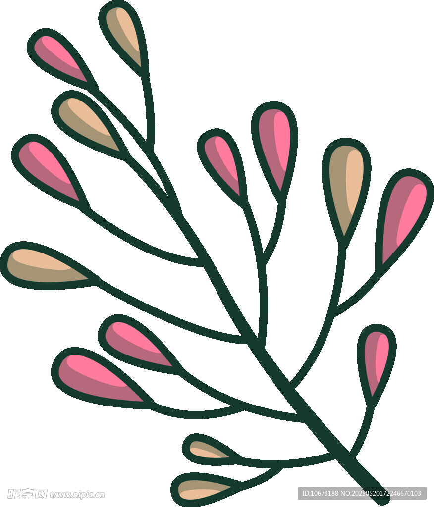 彩色枝葉插畫圖案
