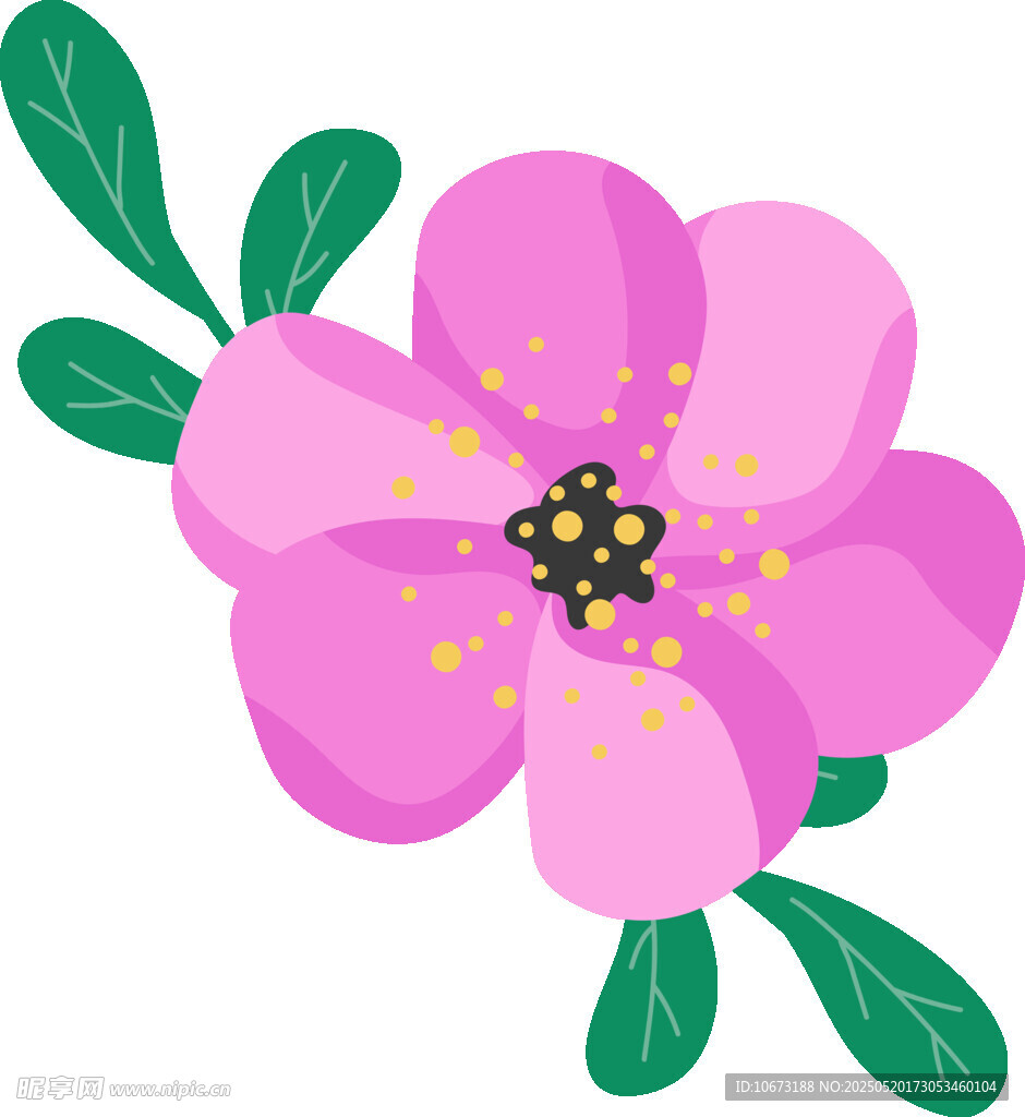 粉色花朵插畫