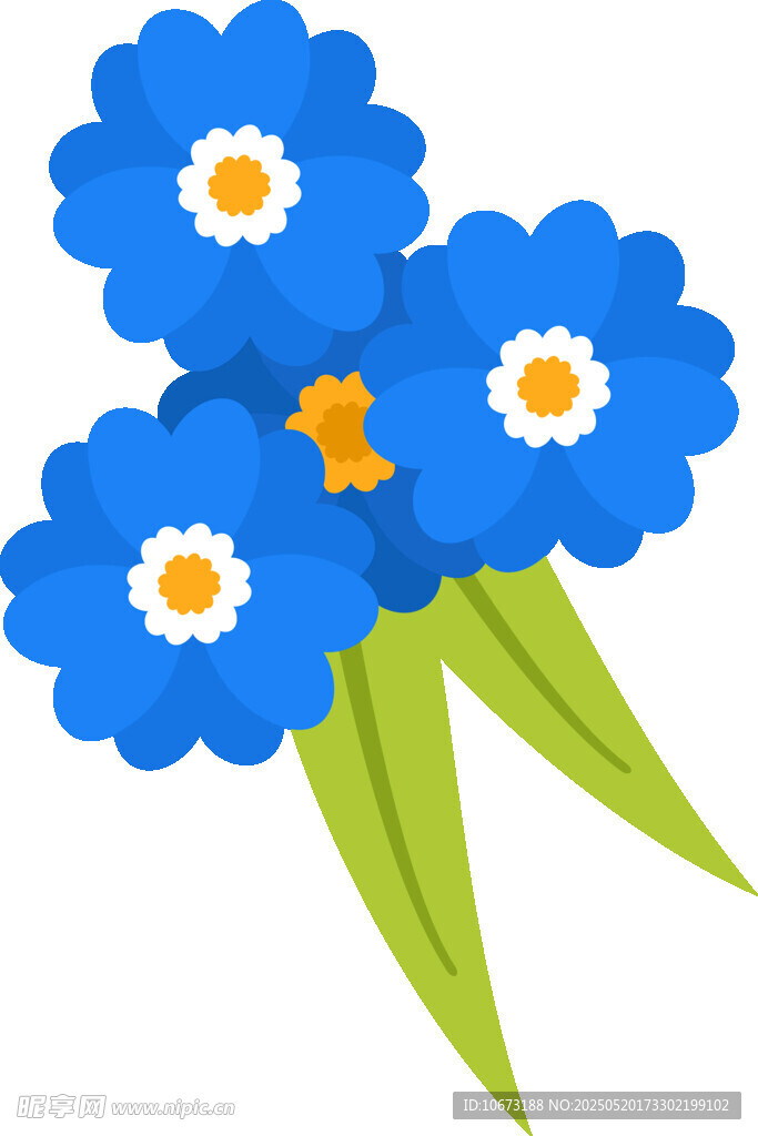 藍(lán)色花朵插畫(huà)