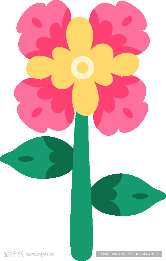 可愛粉色花朵插畫