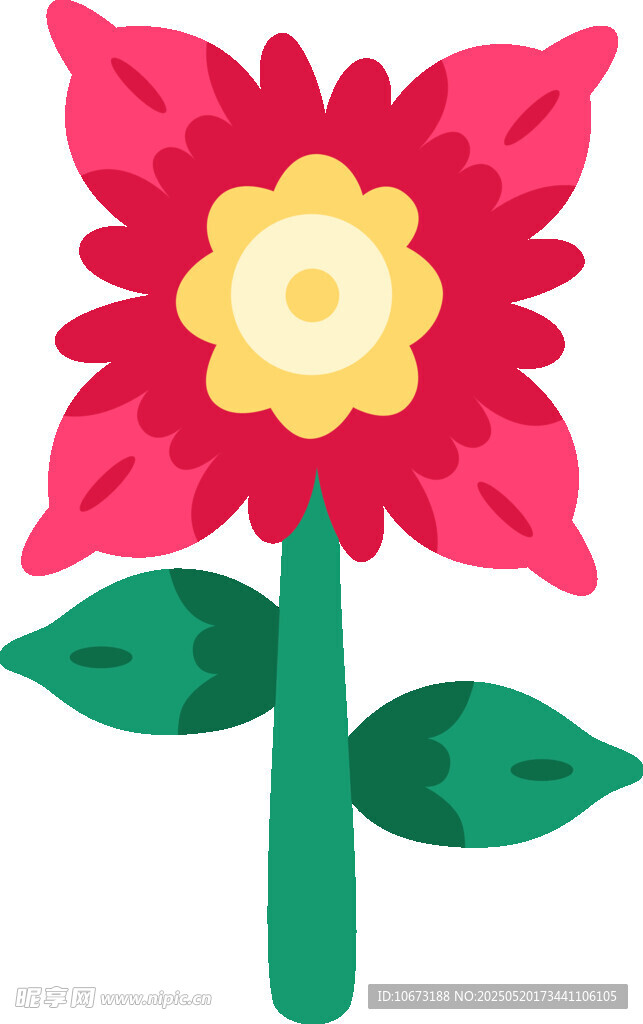 鮮艷花朵插畫
