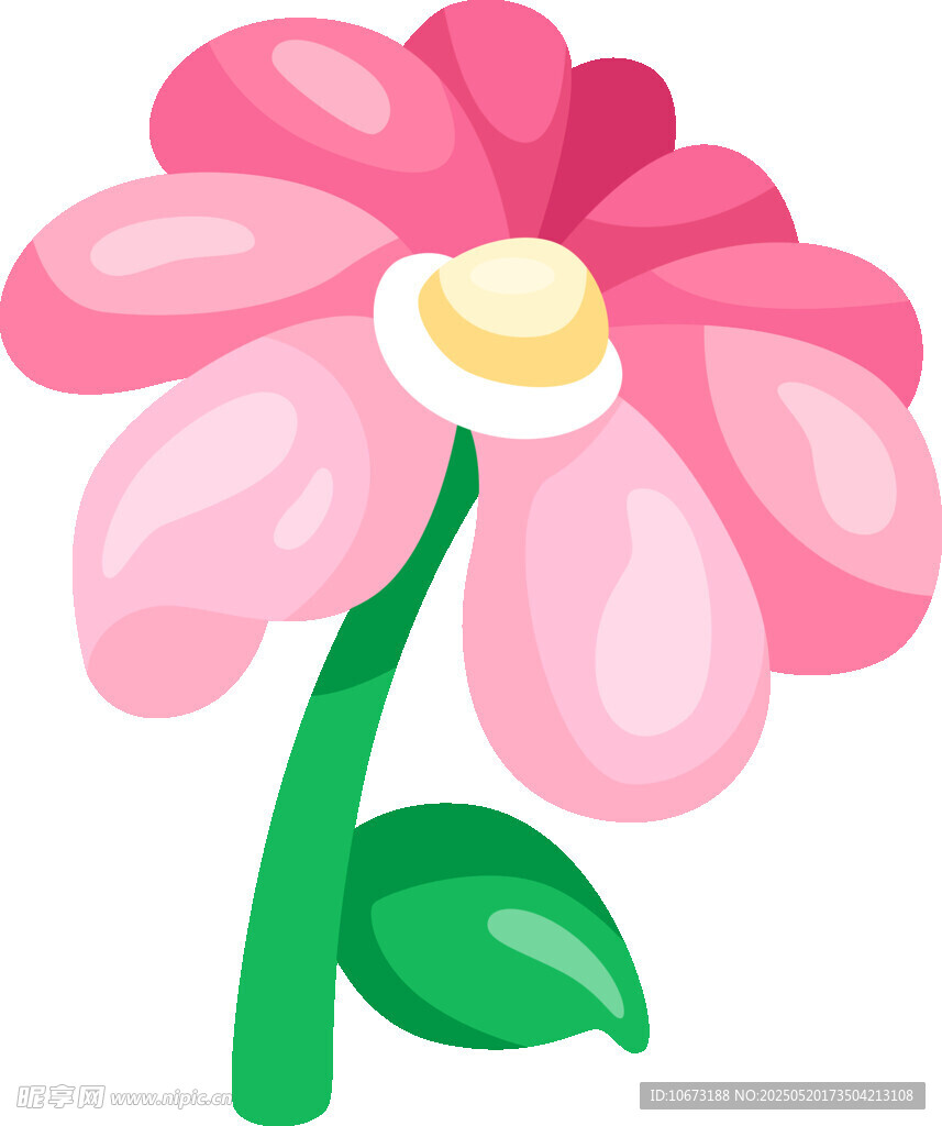 粉色卡通花朵插畫