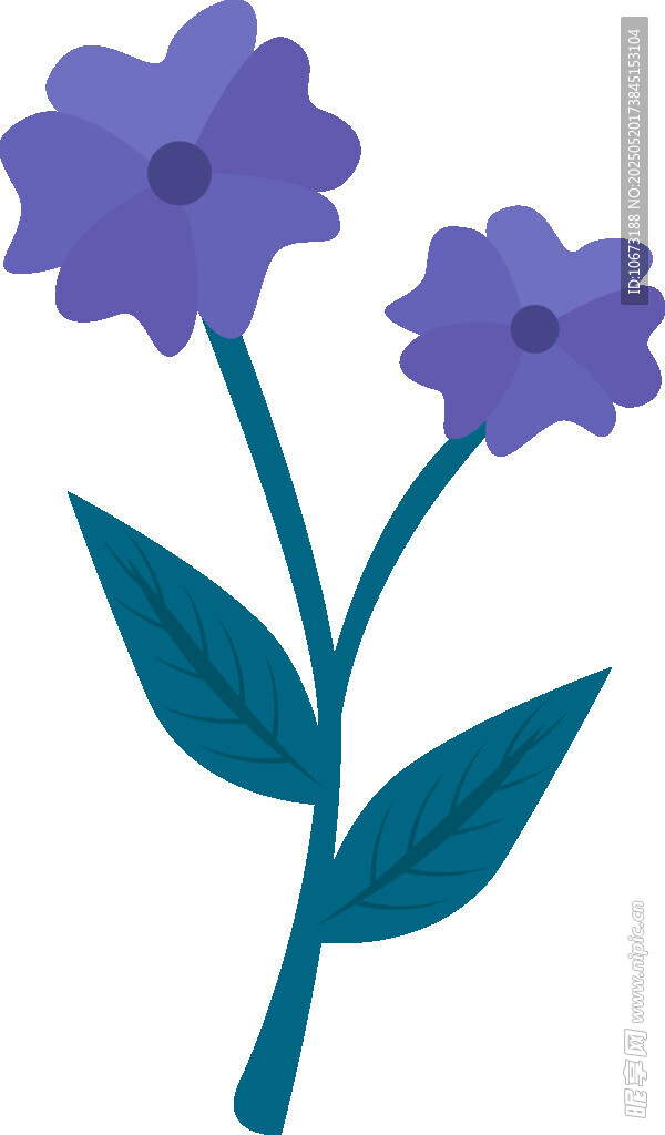 紫色花朵插畫