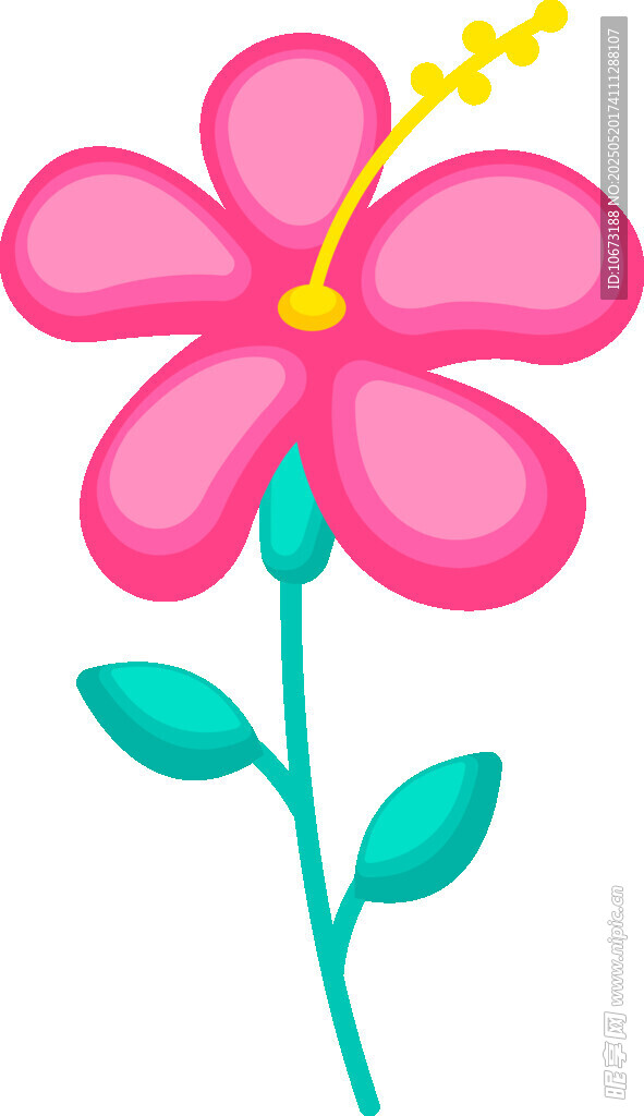 粉色花朵插畫