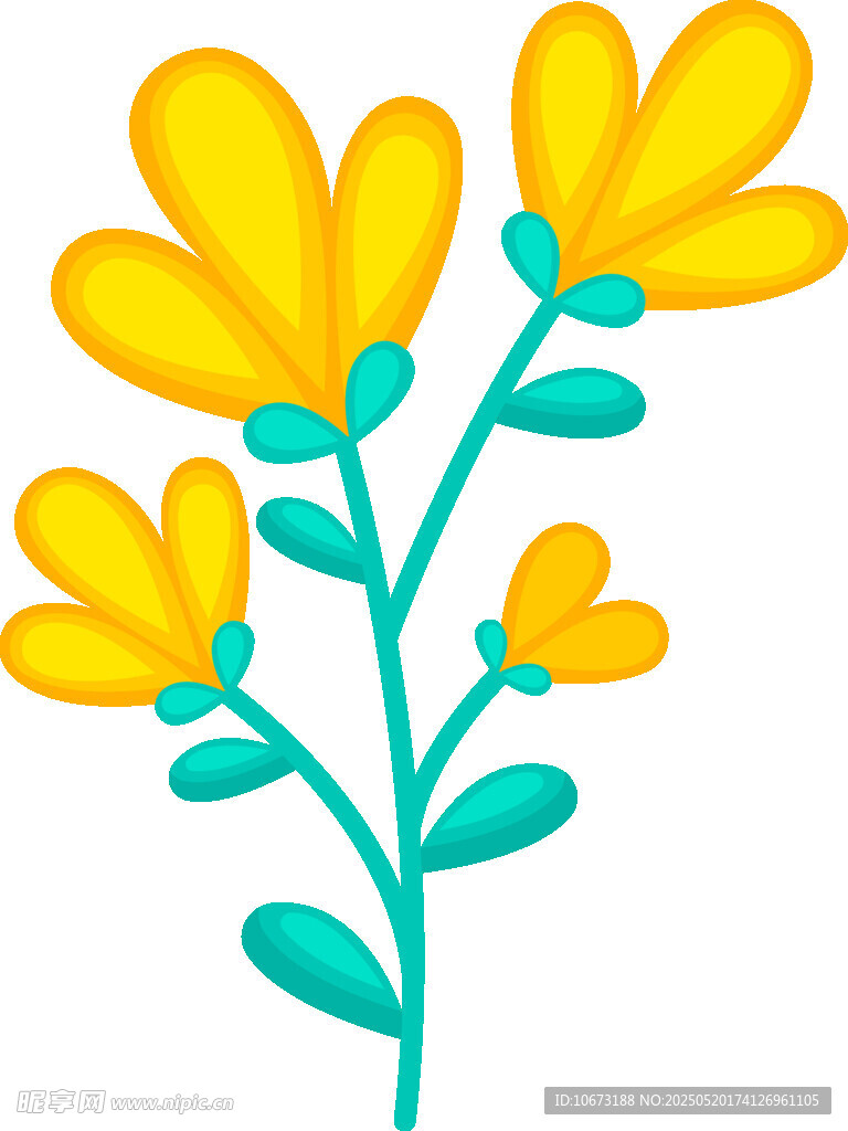 黃色花朵插畫