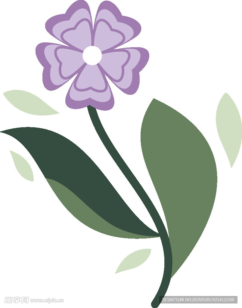 紫色花朵插畫