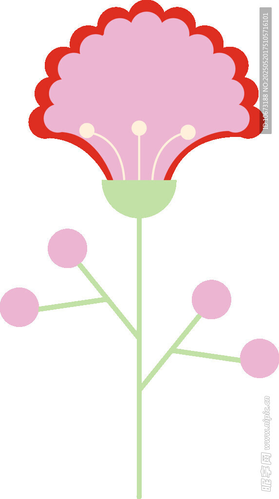 粉色花朵插畫