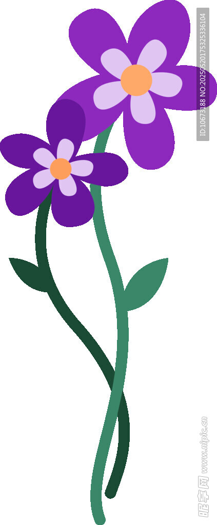 紫色花朵插畫