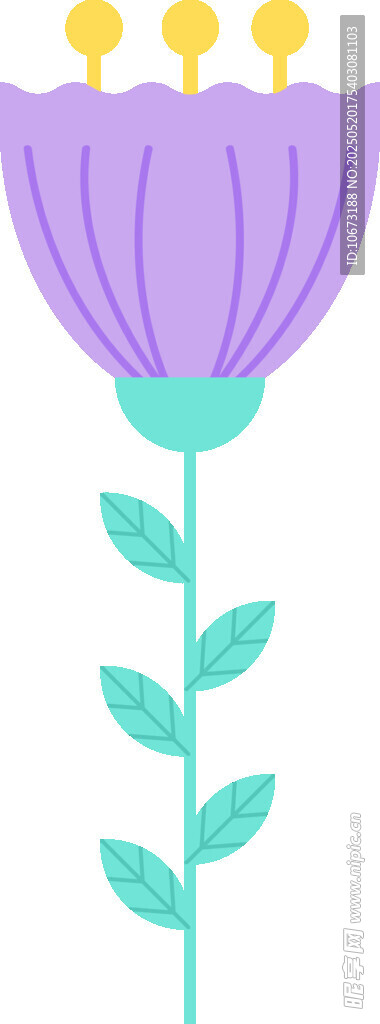 紫色花朵插畫