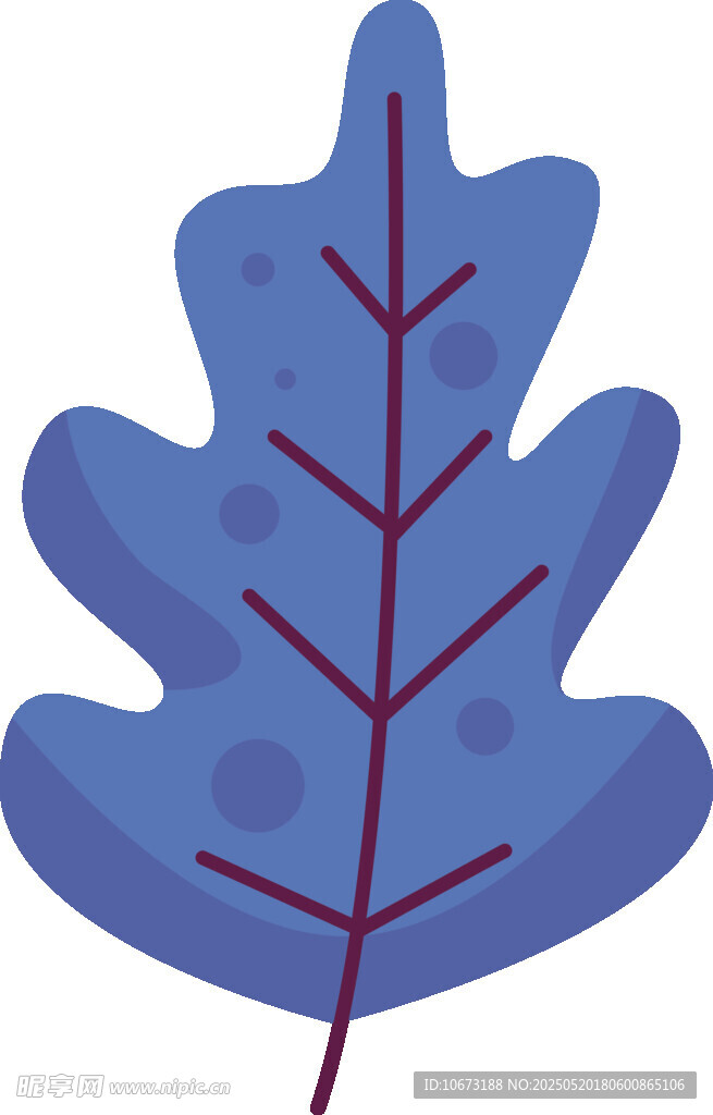 藍色葉片插畫