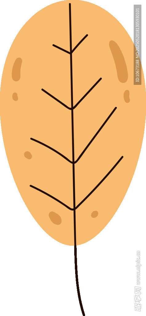 簡約風格黃色葉片插畫