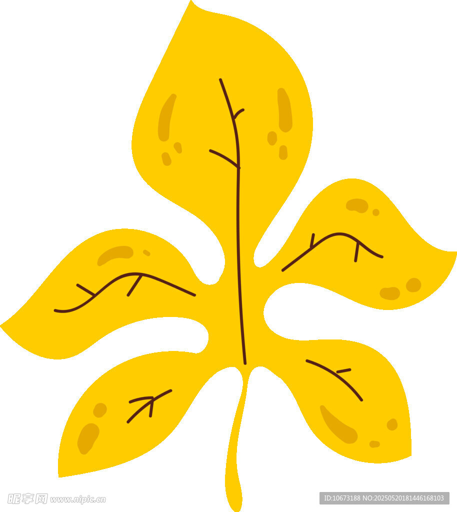 黃色五瓣葉插畫(huà)