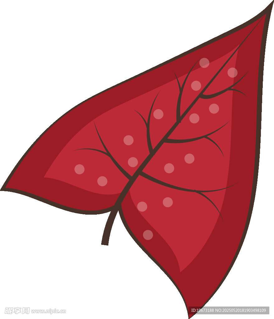 紅色斑點葉片插畫