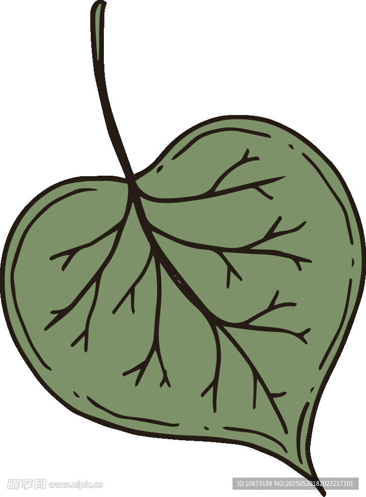 心形綠葉插畫(huà)