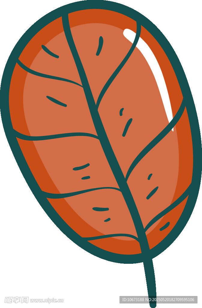 卡通風(fēng)格橙色葉片插畫(huà)