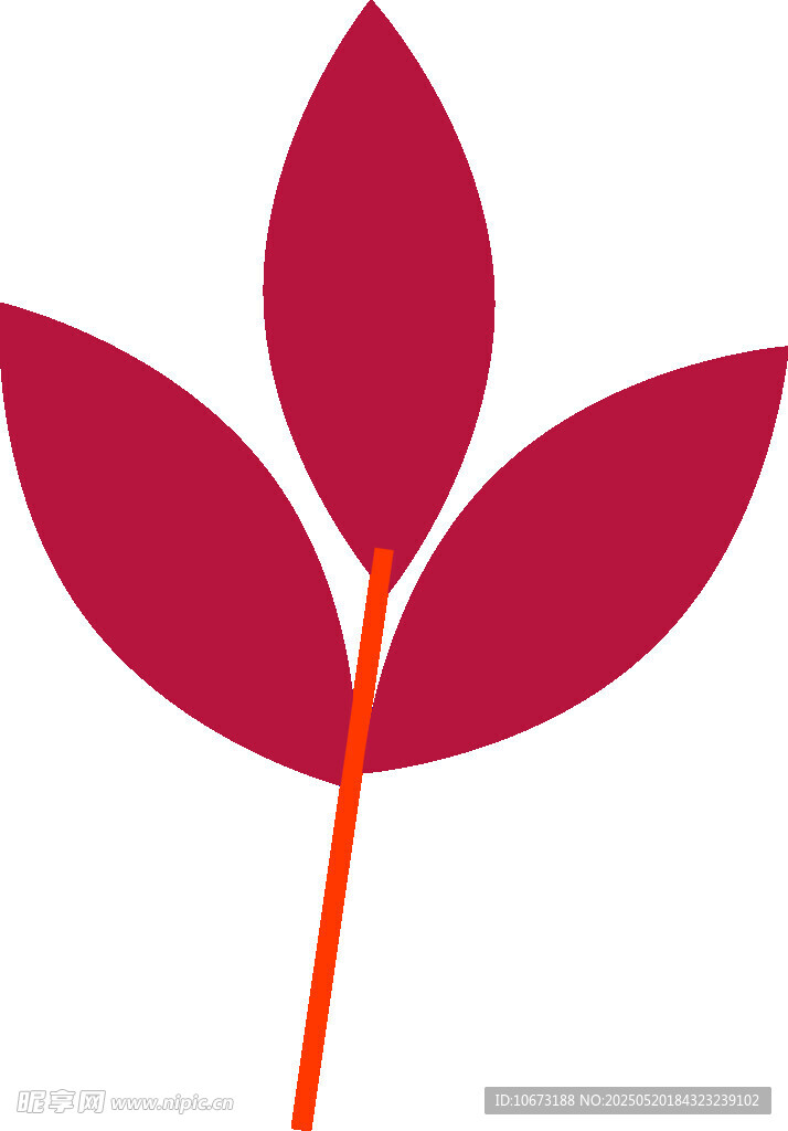 紅色三葉圖標(biāo)設(shè)計元素