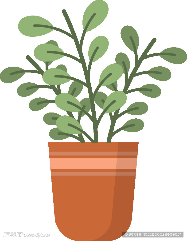 盆栽綠植插畫