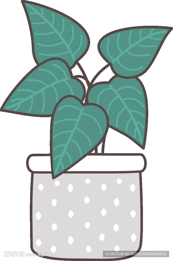 盆栽綠植插畫