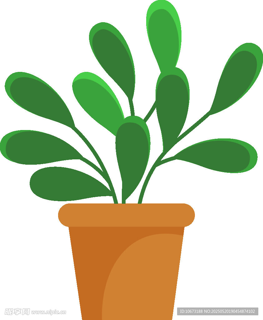 盆栽綠植插畫