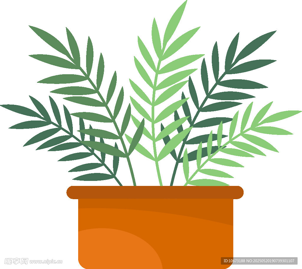 盆栽綠植插畫