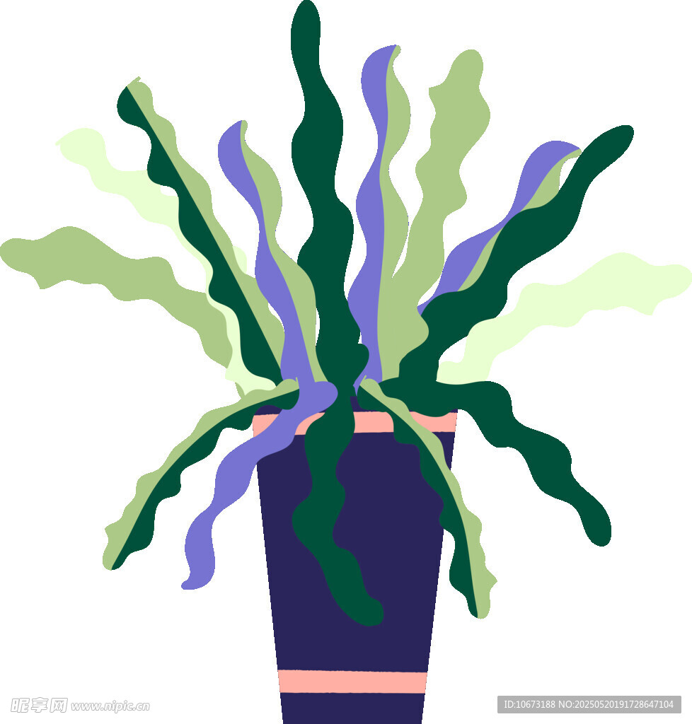 盆栽綠植插畫