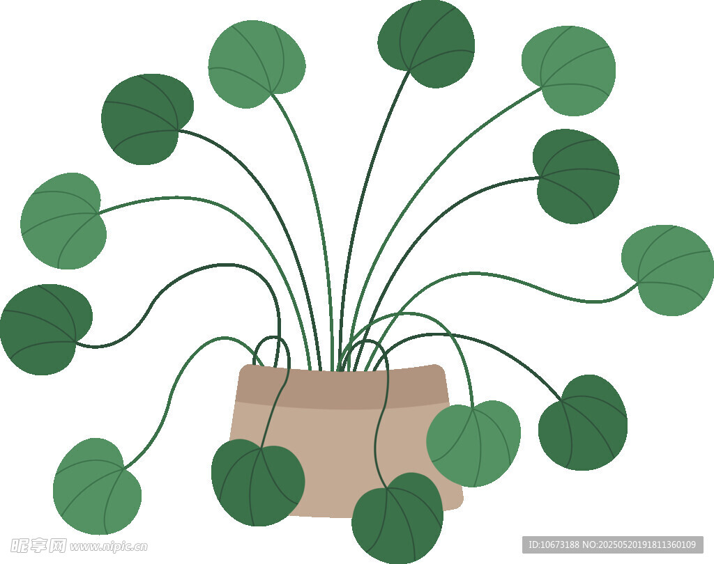 盆栽綠植插畫